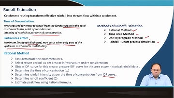 Lecture 42 : Runoff estimation Part 1 #CH28SP #swayamprabha