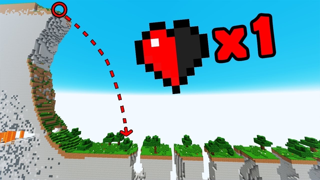 99% NE PEUVENT PAS LE FAIRE AVEC UN DEMI-COEUR - Minecraft PARKOUR