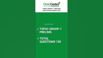 TSPSC Group-1 Prelims Free Scholarship Test | 26th March 2023 | CivicCentre UPSC | TSPSC | APPSC
