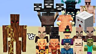 Epic Minecraft Battle:log golem takes on all mobs #minecraft #gaming #viral