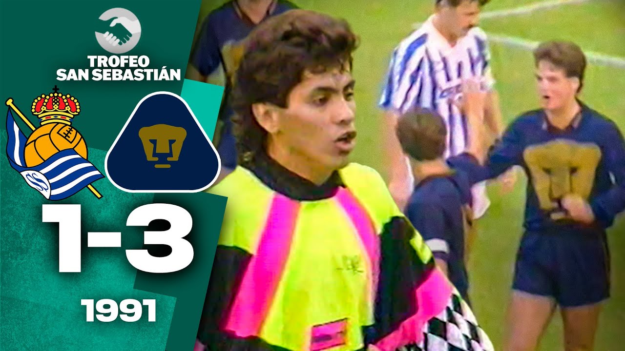 EL TRIPLETE de LUIS GARCÍA a la REAL SOCIEDAD ⚽ Real Sociedad 1-3 Pumas 🐾 Amistoso - 16/8/1991