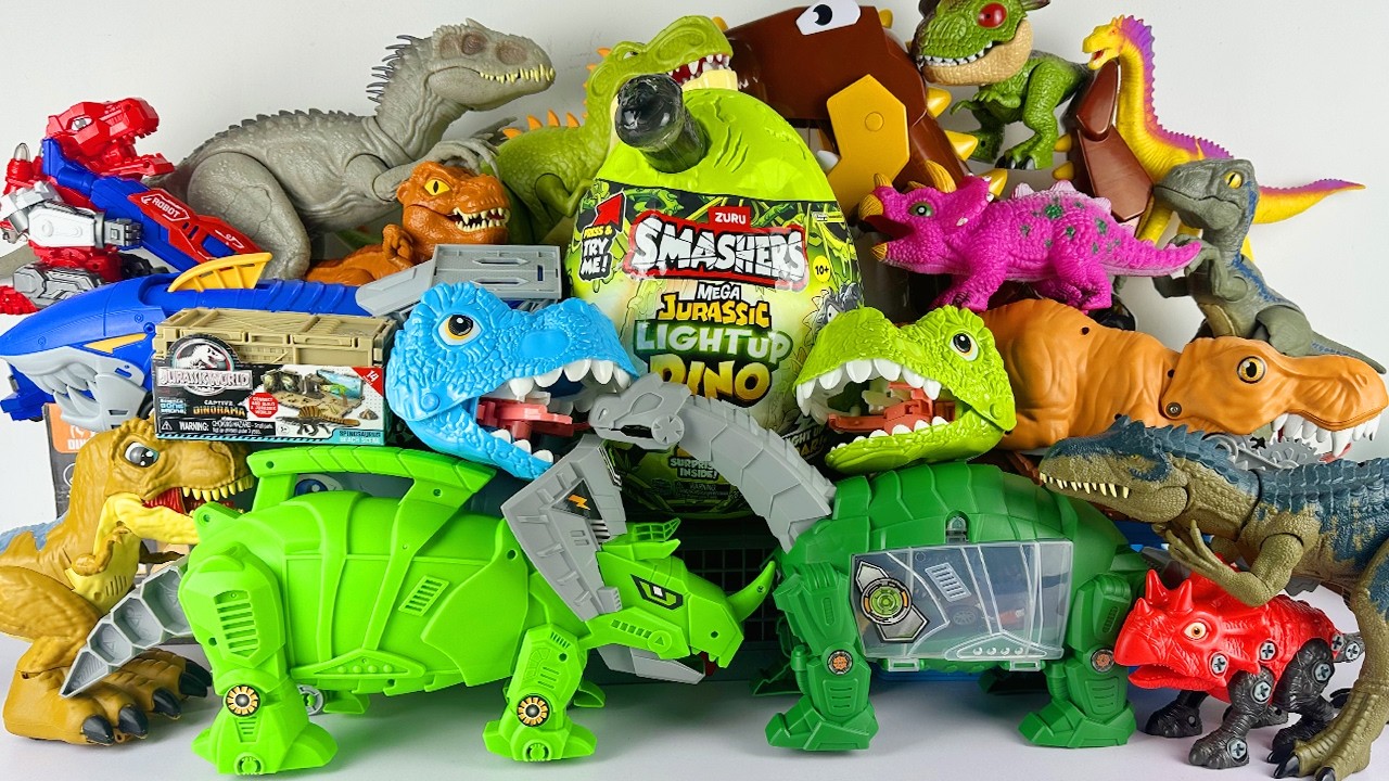 Jurassic World Rebirth ASMR Dinosaur Unboxing T-rex Triceratops Brachiosaurus Indominus Rex Surprise