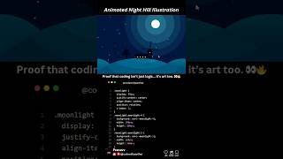 Couldn’t find this view… so I coded a night hill instead 🌌⛰️✨ |#developer #frontend #design #uiux