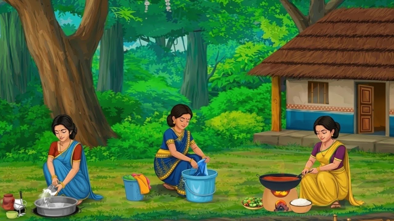 तालाब किनारे तीन बहुओं का घर। Hindi Moral Story । Cartoon in hindi 