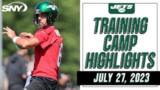 Aaron Rodgers throws deep, Sauce Gardner and Garrett Wilson get reps in at Jets Training Camp | SNY