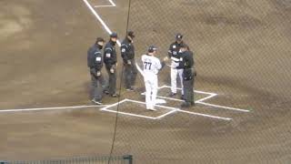 試合前のメンバー表交換と握手、2024/4/9 県営大宮公園野球場　Lions VS Marines