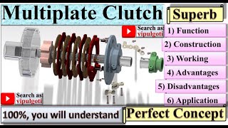 Multi plate clutch, Disc clutch, Multiple plate clutch, Working of clutch #Clutch #GTU #BME