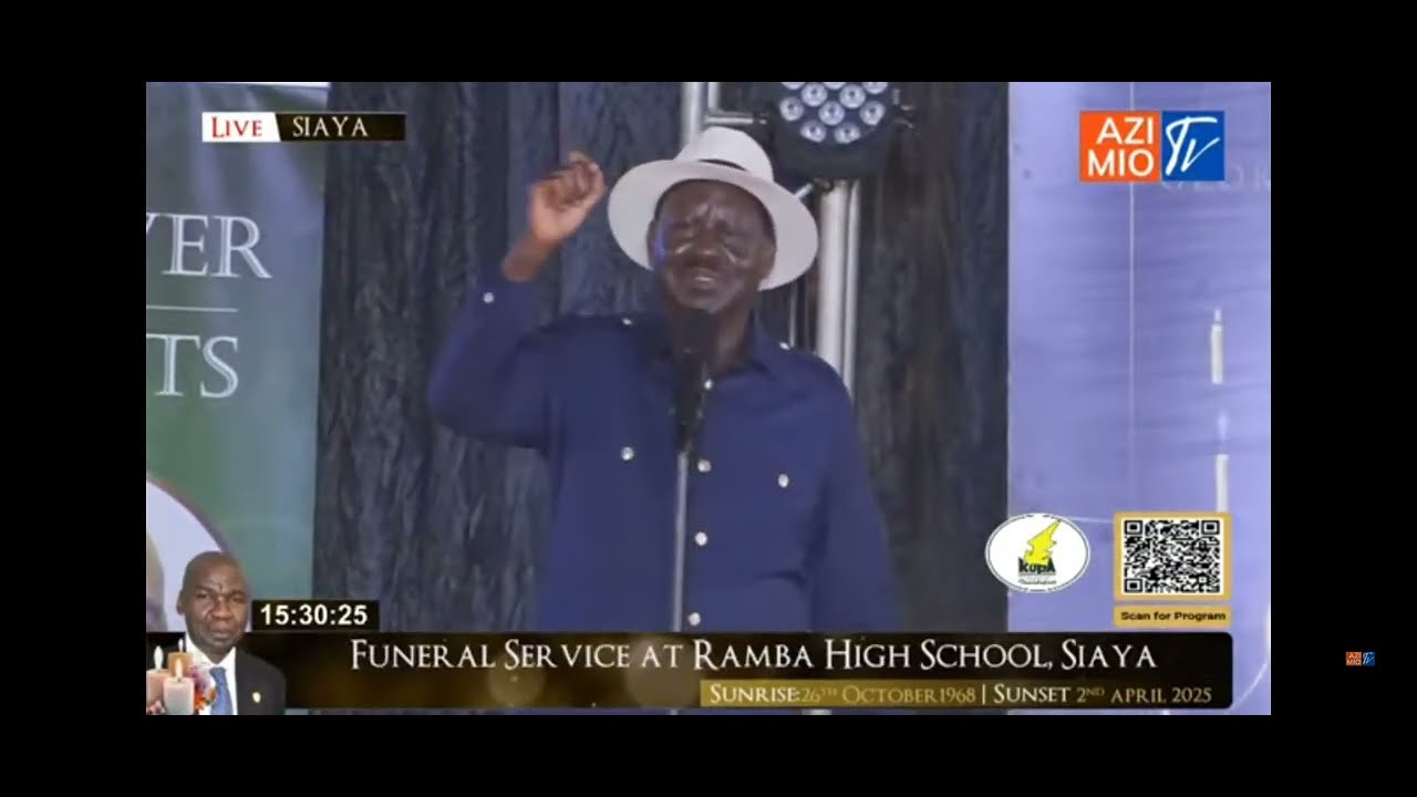 BABA RAILA ODINGA SPEECH TODAY IN SIAYA DURING THE BURIAL OF GEORGE ...
