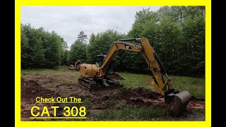 Cat 308E2 Excavator Building a NEW Cell Tower In  the mountains of PA