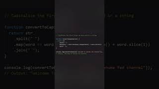 Convert First Letter of Each Word to Uppercase in JavaScript | Capitalize Words #js #coding #logical