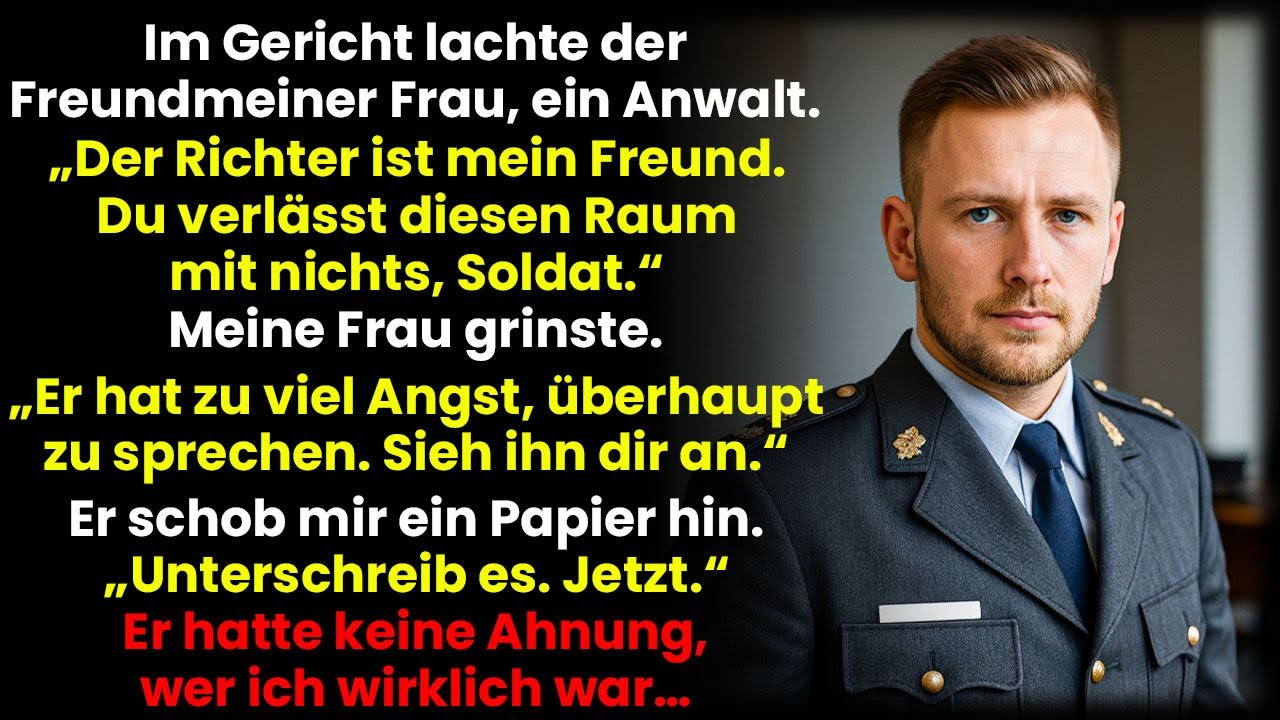 Unterschreib, Soldat“, befahl der Anwalt meiner Frau. Er ahnte nicht, wer ich wirklich war…