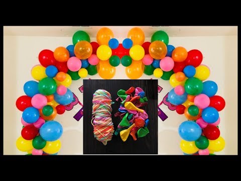 easy-balloon-decoration-ideas-at-home-/-how-to-make-balloon-arch-at-home---party-decorations.