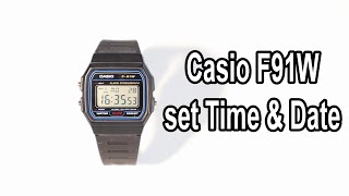 Casio Uhr F91W Uhrzeit & Datum einstellen - Anleitung