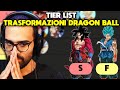 DARIO MOCCIA TIER LIST TRASFORMAZIONI DRAGON BALL