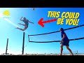 AVP Coach Teaches Athlete the KEYS TO GREAT Footwork for Spiking a Volleyball