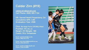 Calder Zirn, De Anza Force U19 MLS NEXT, Pre-season Highlight Video