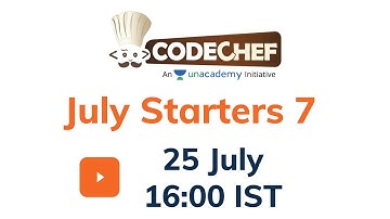 Codechef July Starters 7 | Details | Solutions | Telegram Channel
