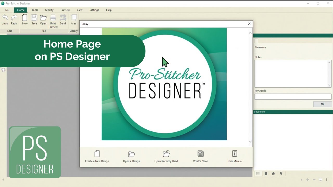 Home Page in ProStitcher Designer YouTube