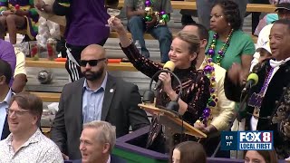 New Orleans mayor Helena Moreno toasts Rex, Zulu royalty on Mardi Gras New Orleans Mayor Helena Moreno Arrives To The Uptown Parade Route On Mardi Gras