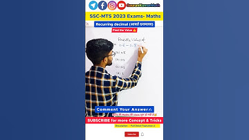 👍 Recurring decimal || Test ✍️ || Best Practice For SSC MTS 2023 || #shorts #test #mts #sscmts