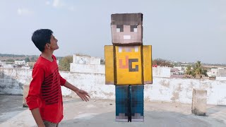 We made India's Biggest Minecraft Statue In Real Life ! Ft. @Techno Gamerz  | Basu Plays