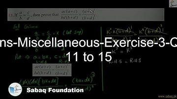 Variations-Miscellaneous-Exercise-3-Question 11 to 15, Math Lecture | Sabaq.pk