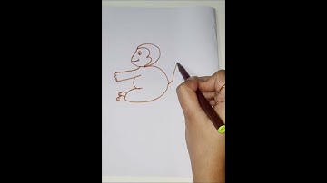 Easy way to draw monkey with number 3  || kid