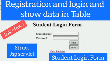 How to create login system in eclipse using struts and new user registration and show data in table
