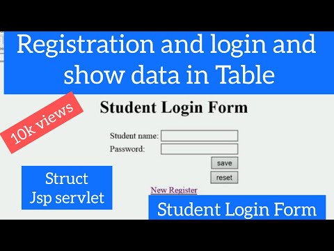 How to create login system in eclipse using struts and new user registration and show data in table