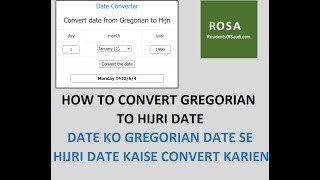 How to convert Gregorian date to Hijri Calendar Date | Kaise Gregorian date se Hijri Date karien screenshot 2