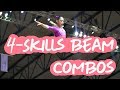 Gymnastics - 6 Amazing 4-Skills Combinations on Beam