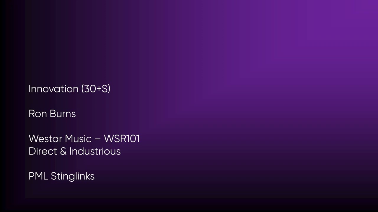 Innovation (30+S) - Ron Burns | Westar Music (WSR101) [Full Track] - PML Stinglinks 