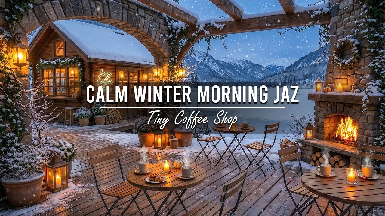 Calm Winter Morning Jazz ❄ Outdoor Coffee Shop Ambience & Relaxing Jazz Instrumental Music to Study