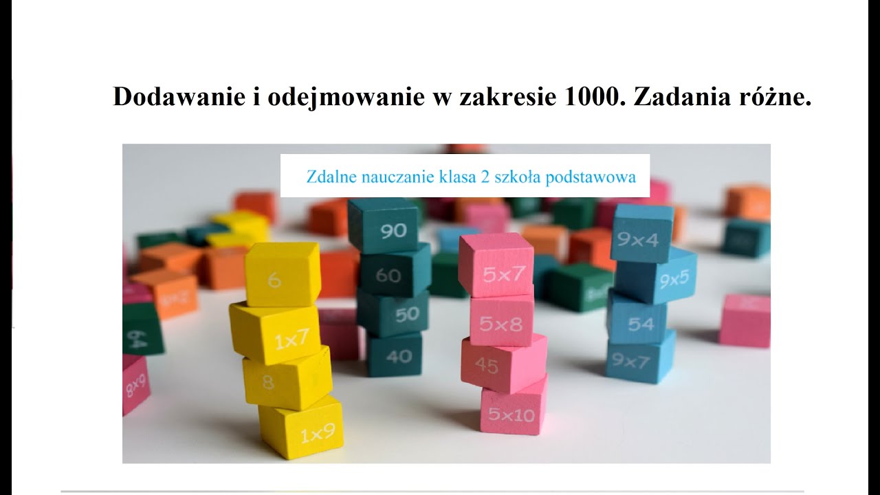 Dodawanie i odejmowanie w zakresie 1000. Zadania różne. - YouTube