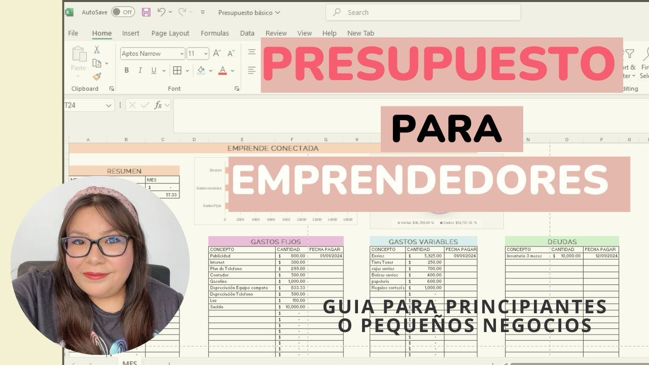 PRESUPUESTO para emprendedores paso a paso| Guía para principiantes o no financieros