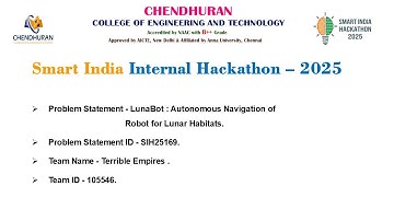 LunaBot: Autonomous Navigation of Robot for Lunar Habitats  (SIH - 25169 ) by  TERRIBLE EMPIRES