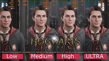 Hogwarts Legacy Graphics Comparison Low vs Medium vs High vs Ultra 1080p