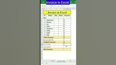 how to create invoice in excel / invoice in excel / how to make invoice in excel / how to create inv