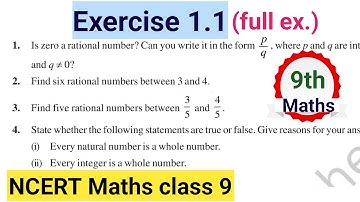 Class 9 Maths Exercise 1.1 (full exercise) | Class 9 maths chapter 1 ncert | ex 1.1 class 9 maths