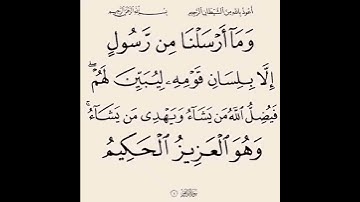 آية ٤ من سورة إبراهيم. #محمد_أحمد_أبوغنيمة