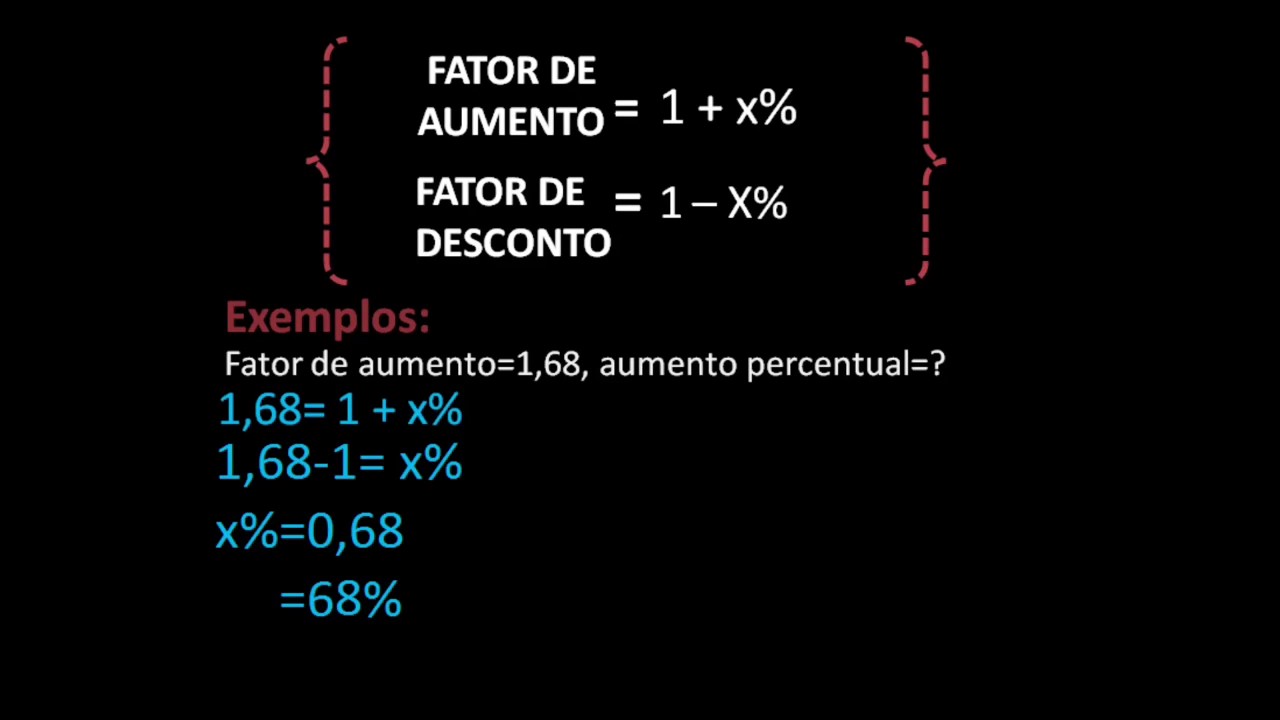 Fator de Aumento e Desconto percentual - YouTube