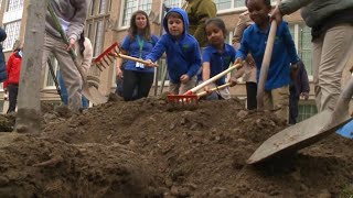Hartford students plant trees for Arbor Day