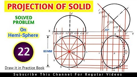 PROJECTION OF SOLIDS SOLVED PROBLEM 22 IN HINDI IN ENGINEERING DRAWING @TIKLESACADEMYOFMATHS