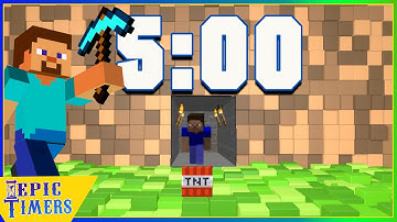 New five Minute Countdown Timer Minecraft with music and explosion alarm
