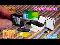 DIY Desktop PC with an inkjet printer, and computer monitor. Mini PlayStation PS5 for DollHouse