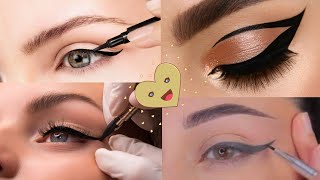 طرق مختلفه وسهله لرسم الآيلاينر  الآيلاينر للمبتدئات حيل سهله eyeliner