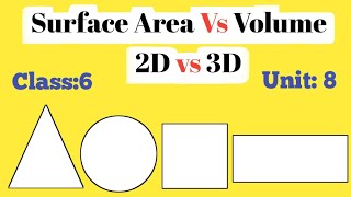 Surface Area And Volume |Volume vs Surface Area | 2D vs 3D shapes| Class6,Unit8 Mathematics For ETEA