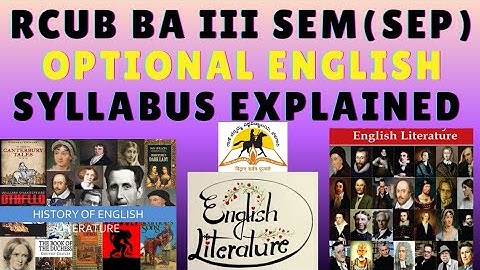 RCUB BA 3 Sem SEP Optional English Syllabus Explained#rcubenglish #rcub3semsyllabus #rcubsepsyllabus