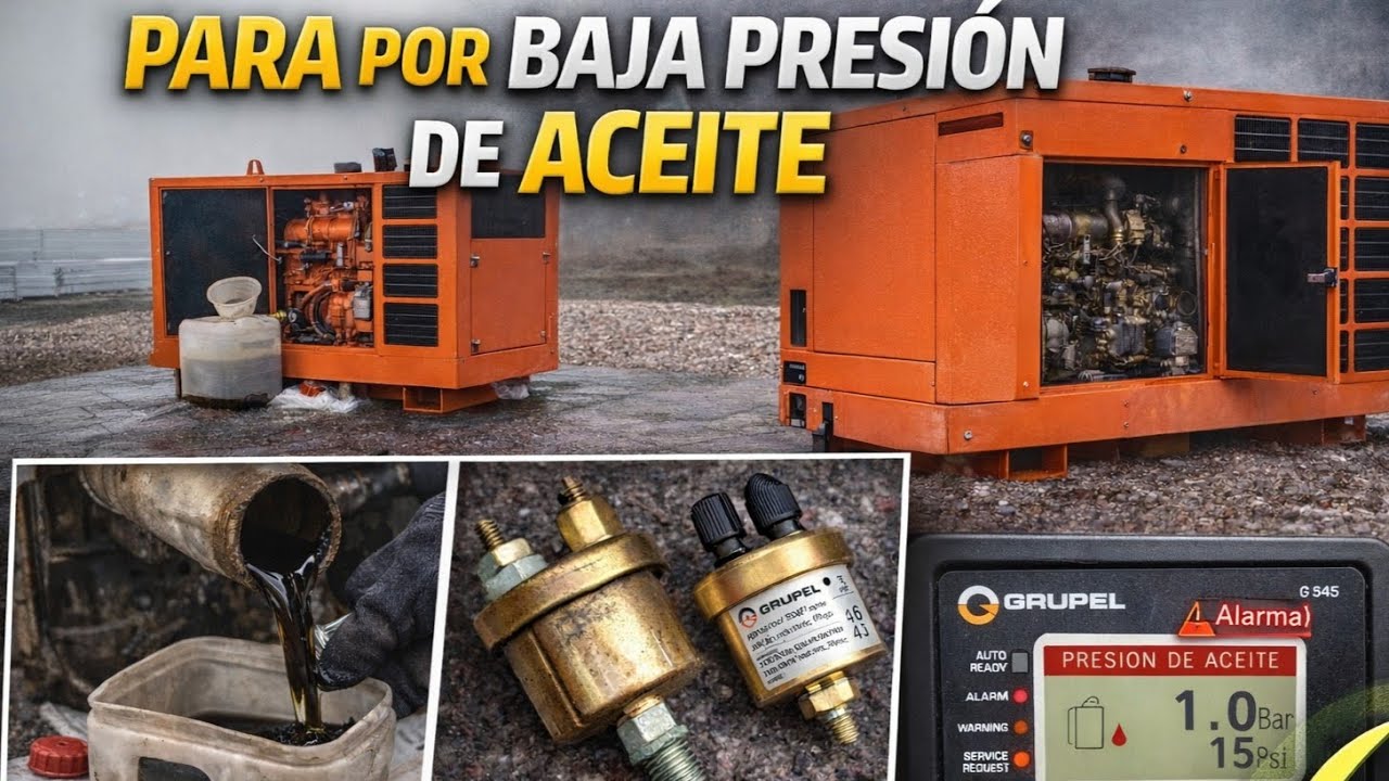 Para por baja presión de aceite | Sensor defectuoso en grupo electrógeno
