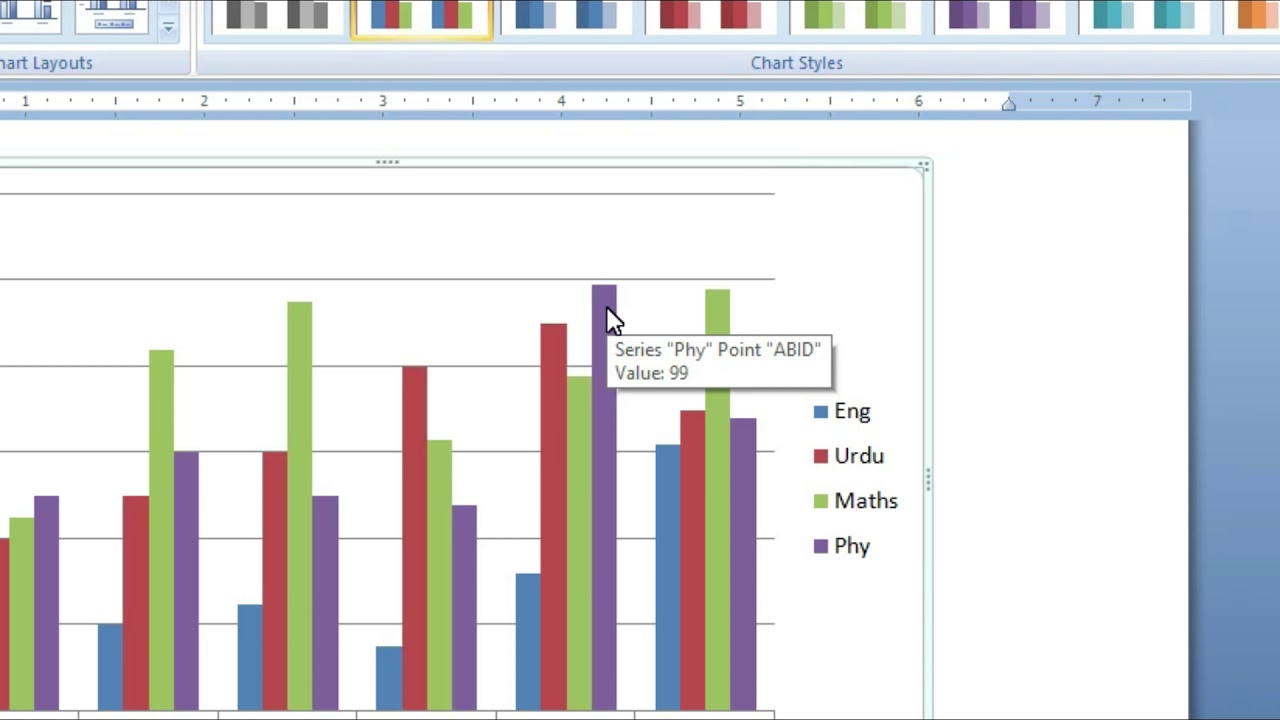 chart assignment in ms word